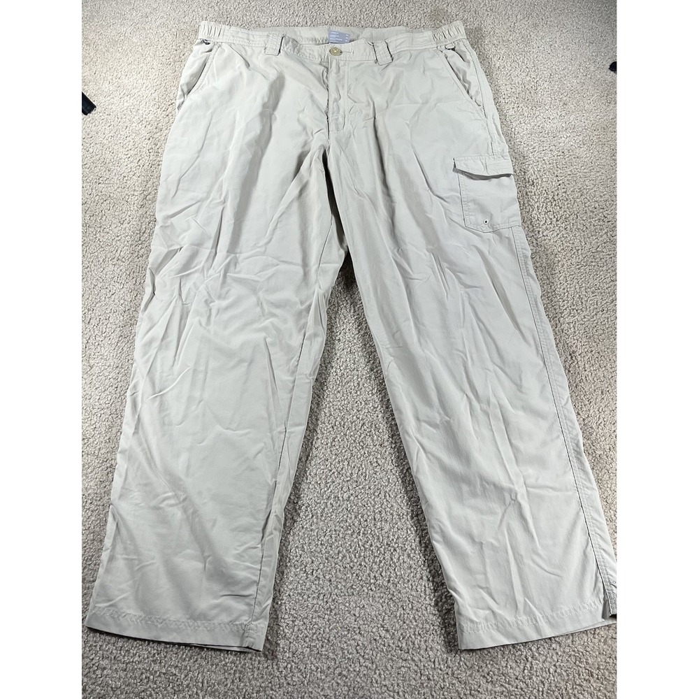 Columbia PFG Fishing Hiking Cargo Pants FM8281  Mens Tan Lightweight size 40X30